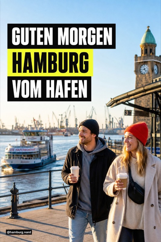 Hamburg Social Post, mit Overlay: MOIN! Grafik über dem Foto